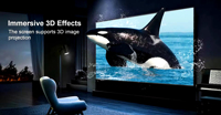 Écran de projection 4K 84 pouces MAX 2025 avec cadre fixe, projection à longue portée, rideau CLR Black Diamond, compatible 3D 4K 8K