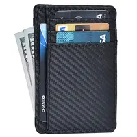 שחור גברים מלא גרגרים טלפון סלולרי מקל על עור עסקי כספומט מזהה כרטיס אשראי מחזיק עם כסף קליפ