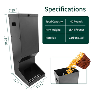 JH-Mech Mangeoire pour bétail avec couvercle étanche et sangles de montage Mangeoire à gravité suspendue pour cerf Râtelier à <span class=keywords><strong>foin</strong></span> en acier - Product Image 3