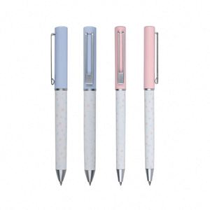 Cute Couple Blue and Pink Metallic Ballpoint <b>Pen</b> with Custom Logo 0.5mm Writing Width Wholesale for Schools and Office Use - Product Image 1
