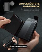 Dompet kulit lipat tiga magnetik, dompet penghalang RFID kulit saku koin ritsleting tempat kartu jatuh aluminium Anti-card