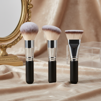 Pinceau de maquillage professionnel de haute qualité pour fond de teint en poudre libre à tête ronde, personnalisable avec logo et marque privée, vente en gros