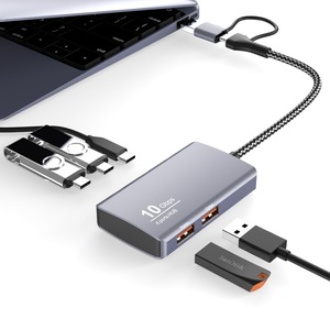 ฮับ USB Xinqiyi 10Gbps แบบ Type C เป็น 4 พอร์ต USB 3.2 Gen 2 ตัวแยกสัญญาณความเร็วสูงสำหรับแล็ปท็อป - Product Image 1