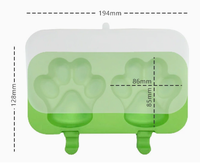 Kit de fabrication de glaces maison Patte de Chat, moule en silicone de qualité alimentaire réutilisable et écologique avec couvercle et ensemble de bâtonnets, logo imprimé, sûr