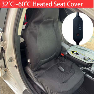 Funda de Asiento de Coche con Calefacción Eléctrica, Malla Frontal, para Todas las Estaciones, 1 Pieza, Estilo Moderno, Negro - Product Image 2