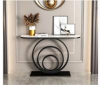 Table Console de luxe moderne avec dessus en marbre pour entrée Foyer salon ou hôtel-Meubles d'usine