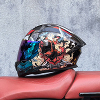 Nouveau casque de moto modulaire à visière rabattable, design graphique tendance, coque fine en ABS, léger, double visière, certifié DOT, pour motards de course