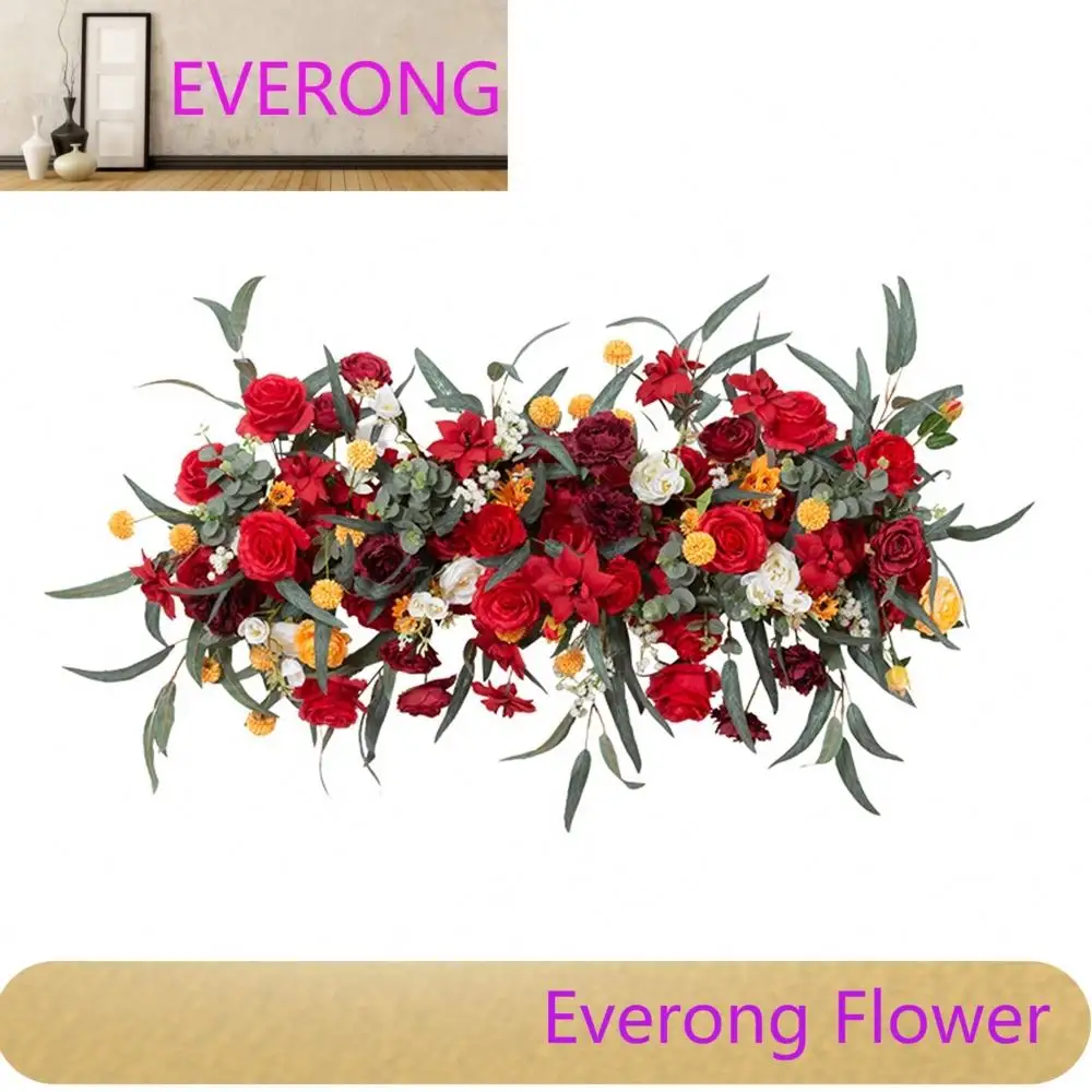 EVERONG-Ti547 dekorative Herzstücke Tischläufer Garland Hochzeit Dekoration Herzstück Reihe hängender Blumenläufer