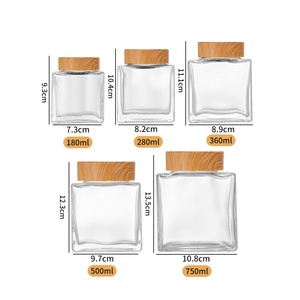 Faible MOQ, pot en verre carré de 180 ml, 280 ml, 360 ml avec couvercle métallique pour l'emballage de miel et de confiture - Product Image 2