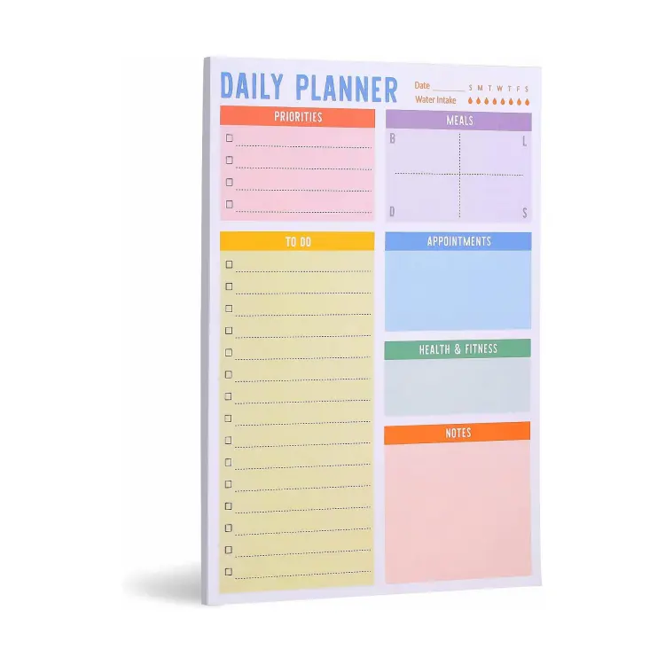 Custom Promotional Daily Planner Accessories Undated Day Journal to Do List Notepads
