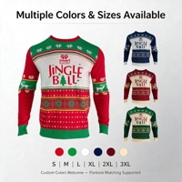 Pull de Noël pour homme en jacquard, thème musical clochettes, tricot festif, col rond, OEM ODM personnalisé, faible MOQ