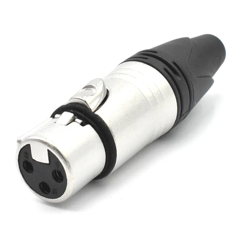 PRATT XLR Conector profesional de alta calidad hembra 3 pin mini XLR conector para cable