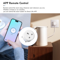Enchufe Inteligente GIRIER con WiFi, Compatible con Alexa y Google Home, Monitoreo de Energía, Tuya, 16A, AC100-240V, Enchufe Inteligente de 3 Pines para Reino Unido