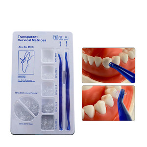 Matrices cervicales transparentes 275 pièces, bande de matrice dentaire pour restauration dentaire, utilisation sur les dents antérieures, prémolaires et molaires - Product Image 1