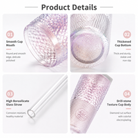 Gobelets en verre sodalime transparent de style américain, 14 oz et 21 oz, avec couvercles hermétiques et pailles, pour bière glacée, café, thé, eau