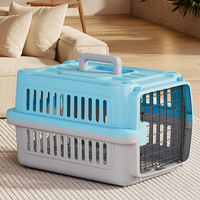 Cage de transport robuste pour animaux de compagnie, légère, bicolore, avec ventilation multi-positions, pour chatons et chiots, transport extérieur