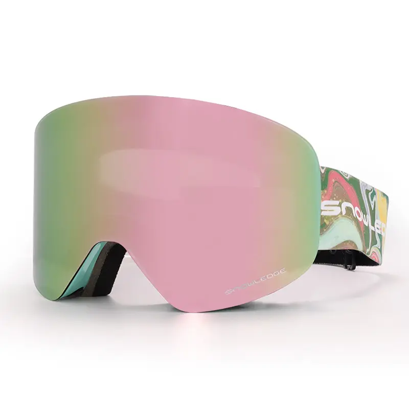 SNOWLEDGE المضادة للضباب تزلج نظارات UV400 نظارات التزلج مزدوجة طبقات المغناطيسي نظارات واقية من الثلج تزلج نظارات