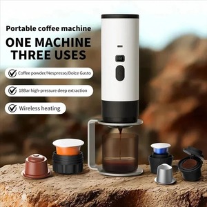 Cafetera Eléctrica Portátil Inalámbrica para Auto y Hogar, Cafetera para Cápsulas y Café Molido, Ideal para Viajes y Campamentos - Product Image 1