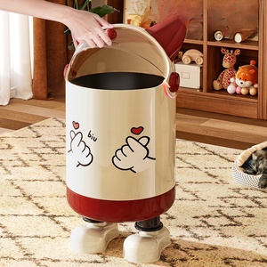 Cubo de Basura de Plástico Rectangular Blanco, Resistente, Ecológico, con Tapa y Sensor, Diseño Creativo de Dibujos Animados para Niños, Tamaño Personalizable - Product Image 3