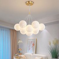 Lustre en verre sphérique de luxe nordique APCITL avec finition LED noir/or pour la maison et les restaurants
