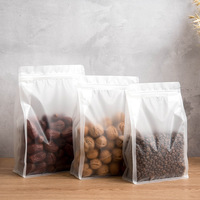 Matte Frosting Vocht Proof Transparante Poly Tassen Clear Ziplock Food Grade Rijstgraangewas Vlakke Bodem Resealbel Koffie Zak