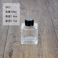 Bouteille en verre carrée vide pour diffuseur de parfum d'ambiance et d'aromathérapie, 50ml, 100ml, 150ml, avec bouchon à vis