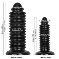 Dildo anal géant en PVC noir pointu de 8 cm, fileté, pour pegging, extra-large, super-épais, unisexe, surdimensionné, fabriqué à Dongguan