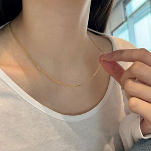 Collar de Cadena de Eslabones de Plata de Ley 925 con Baño de Oro de 18K, Diseño Nuevo de Dylam, Resistente al Deslustre y a la Decoloración, para Mujer - Product Image 2
