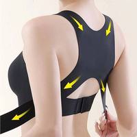 Soutien-gorge sans fil pour femme, correcteur de posture, bonnet complet, fermeture avant, sans couture, tissé, uni, soutien sportif, gilet de fitness, sous-vêtement pour adultes