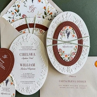 Carte de Mariage de Luxe Personnalisée en Letterpress, Faire-part de Mariage Haut de Gamme avec Texte Gaufré, Carte Postale, Carte Menu
