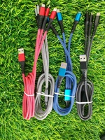 Cable de Carga Rápida USB 3 en 1 de 66W 3A, Personalizado de Fábrica, USB 2.0, Trenzado de Nailon, 1m, para Computadora, Teléfonos Móviles Android e iOS