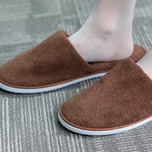 Хлопковые тапочки с открытым носком и коралловой флисовой подкладкой - Product Image 6