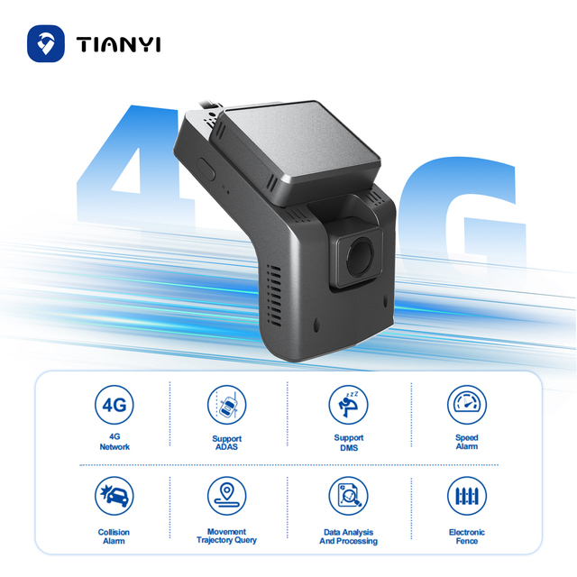 AI Fleet Dash Camera with 4G LTE GPS Tracking ADAS DMS WiFi 1080P Vehicle DVR T20P for Commercial Fleets