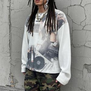 QIANSHI <span class=keywords><strong>T</strong></span>-<span class=keywords><strong>Shirt</strong></span> <span class=keywords><strong>Termica</strong></span> a Maniche Lunghe Oversize da <span class=keywords><strong>Uomo</strong></span> in Cotone, Streetwear di Lusso con Stampa Personalizzata di Design - Product Image 3