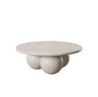 Table basse en marbre naturel SAIDKOCC, luxe avancé, modernité, rondeur, hôtel, salon, esthétique, base sphérique personnalisable