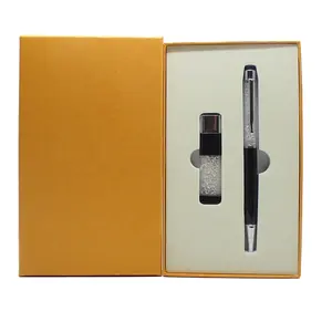 Корпоративный подарочный набор, роскошный рекламный usb флэш-накопитель с ручкой, стационарный подарочный набор для рождественского подарочного набора 2022
