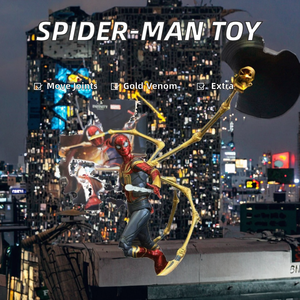 Action Figure <span class=keywords><strong>di</strong></span> Animazione Occidentale Scala 1/12 con Articolazioni Mobili, Design Trendy Nero e Oro Venom, Giocattolo ODM per Età 0-24 Mesi - Product Image 2
