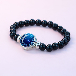 Draaiende Sterrenkaart Orbit Armband - Zwarte Glazen Kraal Sieraden, Neutraal Veelzijdig Unisex Cadeau voor Verjaardag, Lente Zomer Draagbaar - Product Image 4