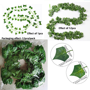 12 paquets de fausses feuilles de lierre, vignes, plantes en soie artificielle, guirlandes pour mur, jardin, décoration de la maison, vert 84 pieds - Product Image 3
