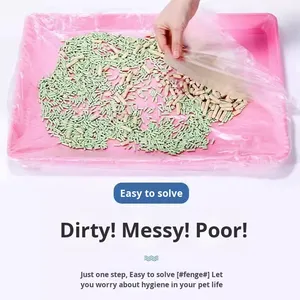 Écologique Jetable PE <span class=keywords><strong>Film</strong></span> Couverture En Plastique Tampon De Nettoyage Lapin et Cochon D'inde Merde Sac Fournitures pour Pet Toilette Urine Enlèvement - Product Image 1