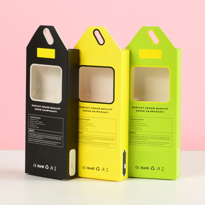 Boîte <span class=keywords><strong>d</strong></span>'emballage en papier personnalisée avec logo imprimé pour le commerce électronique, avec fenêtre transparente pour petits écouteurs et produits électriques - Product Image 2