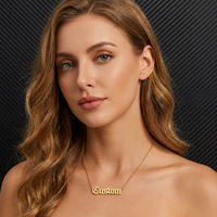 Collier personnalisé en acier inoxydable plaqué or 18 carats, anti-ternissement, avec nom écrit en script, bijoux pour femmes, cadeau