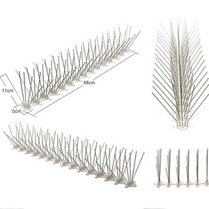 Chim Repeller 5 hàng thêm rộng Polycarbonate cơ sở chân thép không gỉ chim Spike nhựa cơ sở - Product Image 2