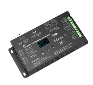 Skydance D5 ad alta potenza 30A 5 canali DMX512 e RDM Decoder CV RGB + CCT DMX512 MASTER DMX controller con display OLED - Product Image 1