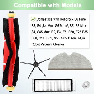 Kit de pièces de rechange pour Roborock E20 <span class=keywords><strong>E25</strong></span> E35 Xiaomi <span class=keywords><strong>Robot</strong></span> 1 : 1 brosse principale, 3 filtres, 3 brosses latérales, 3 chiffons de nettoyage, 3 filtres de réservoir d'eau - Product Image 5