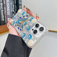 Coque de téléphone portable de luxe avec strass pour iPhone, tous modèles 18 17 16 Pro Max, coque antichoc 15 14, étui pour téléphone pour femmes