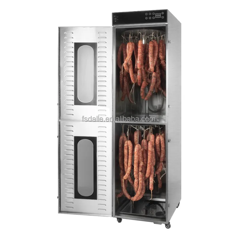 Máquina secadora de salchichas en conserva rotativa de acero inoxidable de doble gabinete Máquina secadora deshidratadora de alimentos