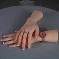 Main d'entraînement réutilisable en silicone, modèle de main squelette, texture réaliste, pour la pratique du nail art et du henné en Inde, idéale pour les débutants