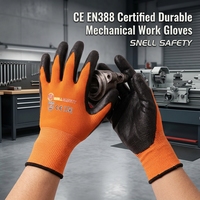 Gants de travail à haute dextérité SNELL EN388, enduits de nitrile, ajustement confortable, gants de protection pour tous les travaux manuels en extérieur