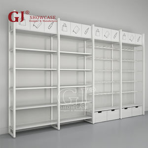 Niedriger Preis Miniso Produkt regal Kunden spezifische Holz Metall Weiß Möbel Wand Display Regale für Boutique Schmuck Geschenk laden - Product Image 4